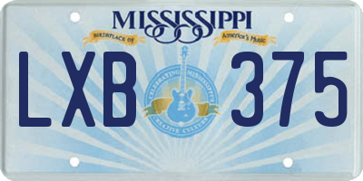 MS license plate LXB375