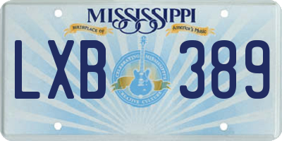 MS license plate LXB389