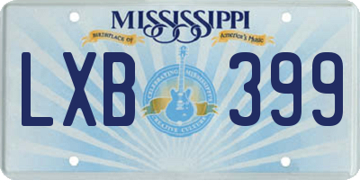 MS license plate LXB399