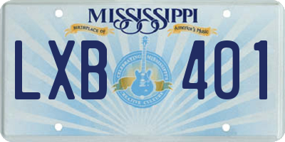 MS license plate LXB401