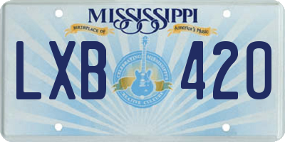 MS license plate LXB420