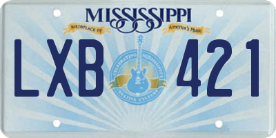 MS license plate LXB421