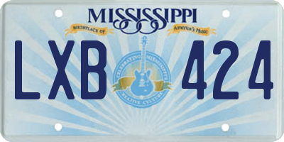 MS license plate LXB424