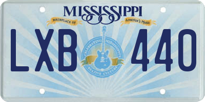 MS license plate LXB440