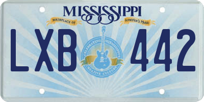 MS license plate LXB442