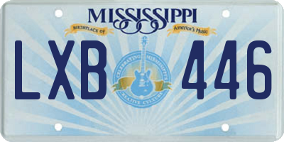 MS license plate LXB446