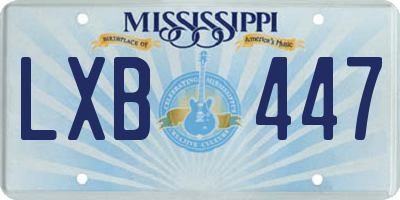MS license plate LXB447
