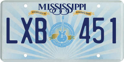 MS license plate LXB451