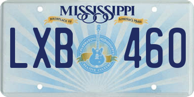 MS license plate LXB460
