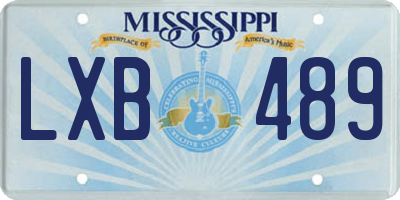 MS license plate LXB489