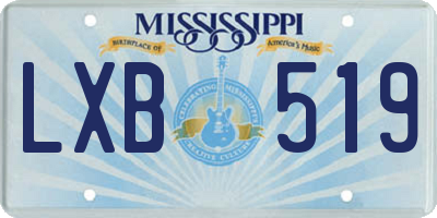 MS license plate LXB519