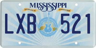 MS license plate LXB521