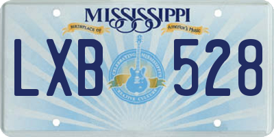 MS license plate LXB528