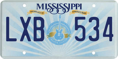MS license plate LXB534