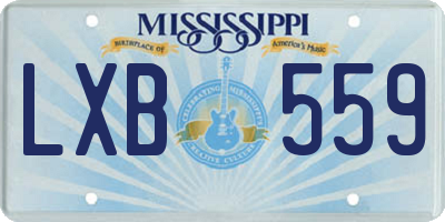 MS license plate LXB559