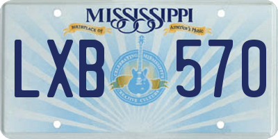 MS license plate LXB570