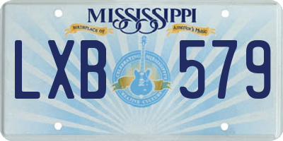 MS license plate LXB579