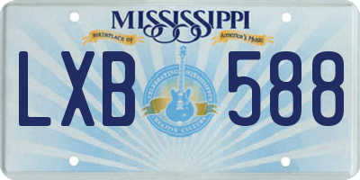 MS license plate LXB588