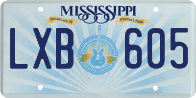 MS license plate LXB605