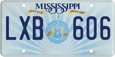 MS license plate LXB606