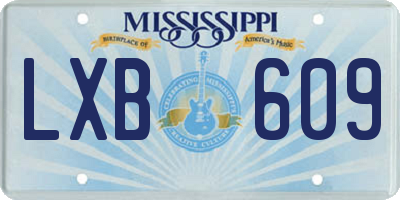 MS license plate LXB609