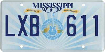 MS license plate LXB611