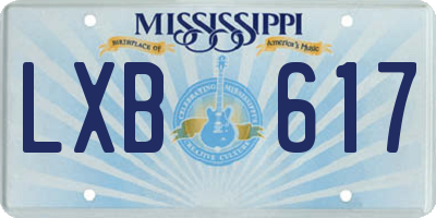 MS license plate LXB617