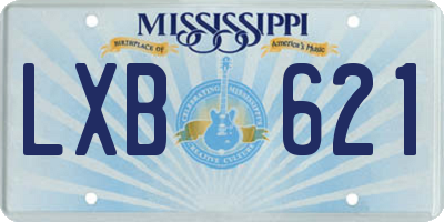 MS license plate LXB621