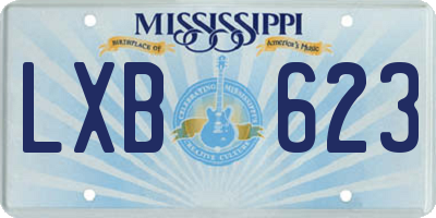 MS license plate LXB623