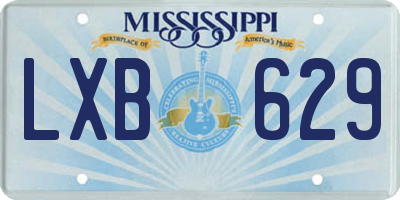 MS license plate LXB629