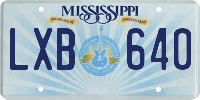 MS license plate LXB640