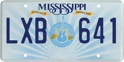 MS license plate LXB641
