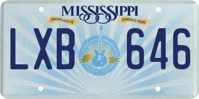 MS license plate LXB646