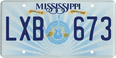 MS license plate LXB673