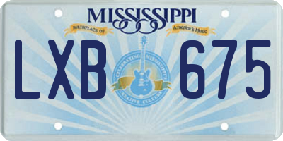MS license plate LXB675