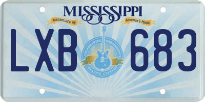 MS license plate LXB683
