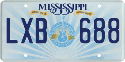 MS license plate LXB688