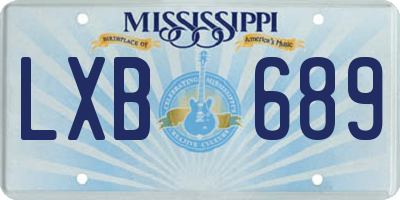 MS license plate LXB689