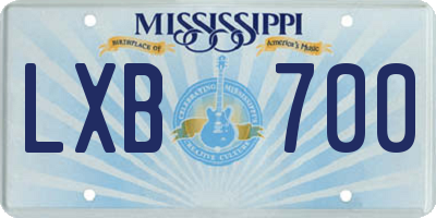 MS license plate LXB700