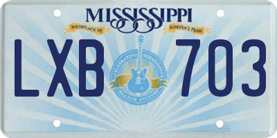 MS license plate LXB703