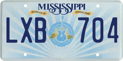 MS license plate LXB704