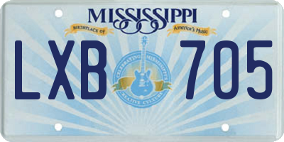 MS license plate LXB705