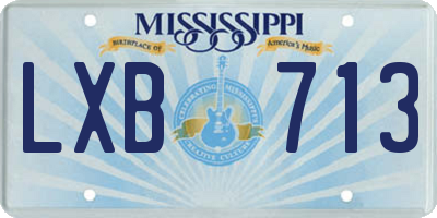 MS license plate LXB713