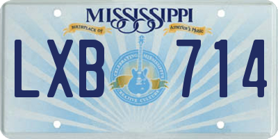 MS license plate LXB714