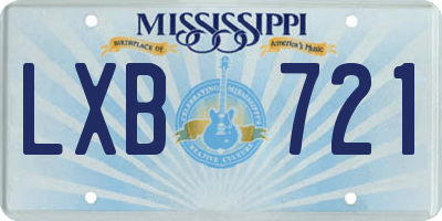 MS license plate LXB721
