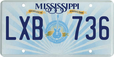 MS license plate LXB736