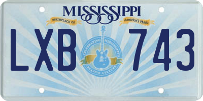 MS license plate LXB743