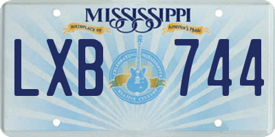 MS license plate LXB744