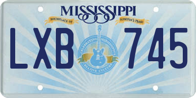 MS license plate LXB745