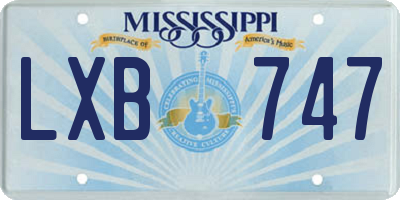 MS license plate LXB747